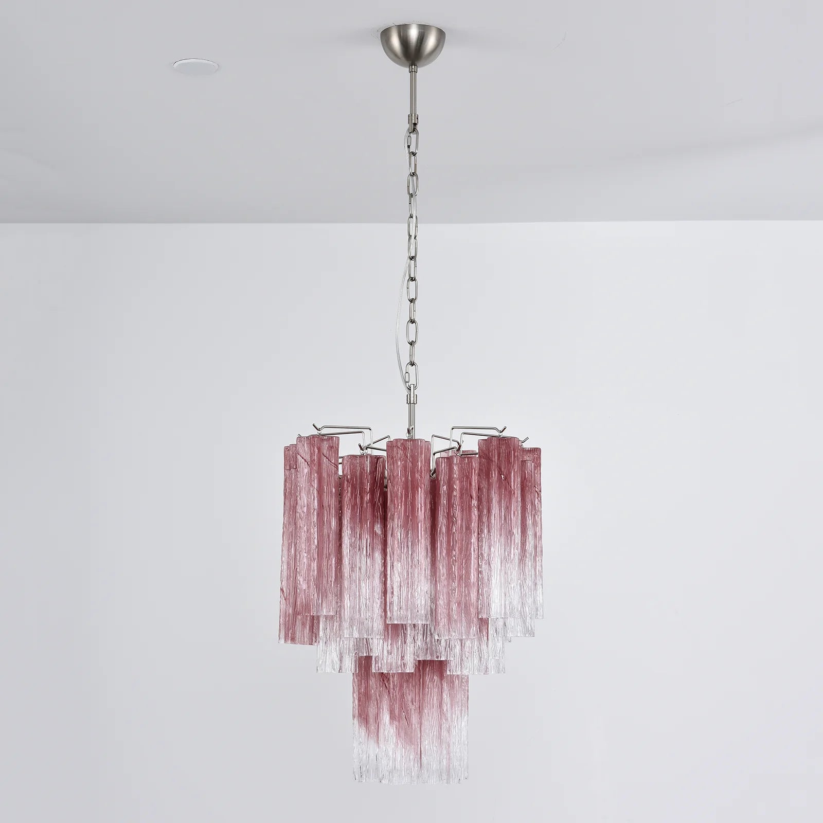 Gradient Red Murano Glass Tube Chandelier - Nuvé