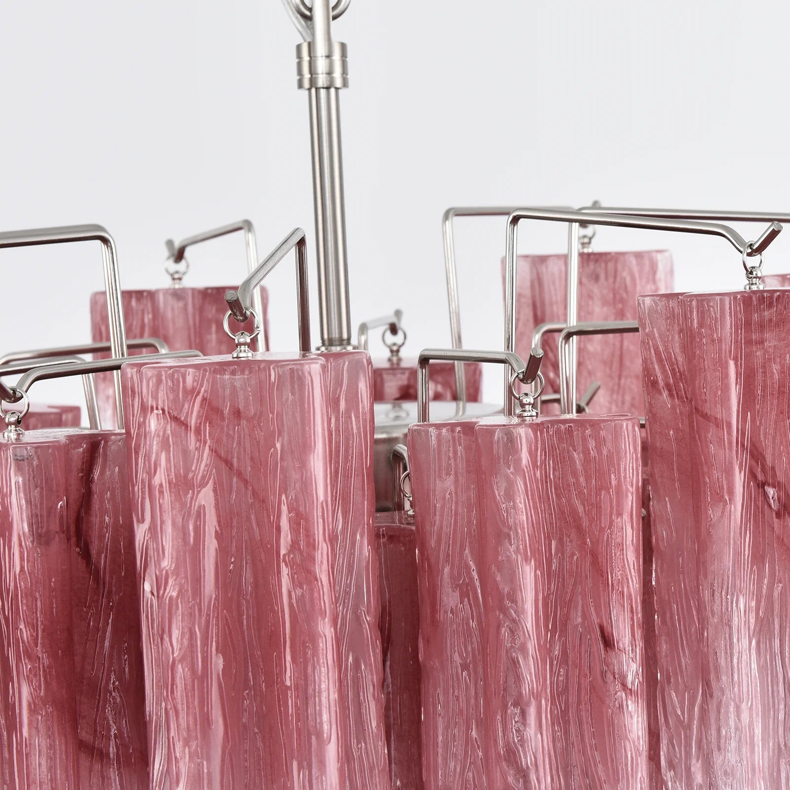Gradient Red Murano Glass Tube Chandelier - Nuvé