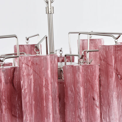 Cerise Pink Ombré Fluted Glass Chandelier