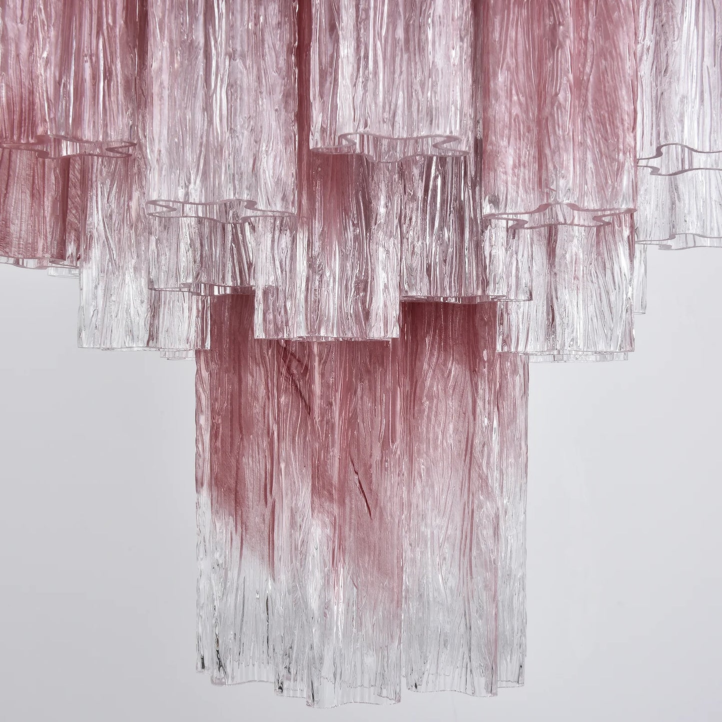 Gradient Red Murano Glass Tube Chandelier - Nuvé