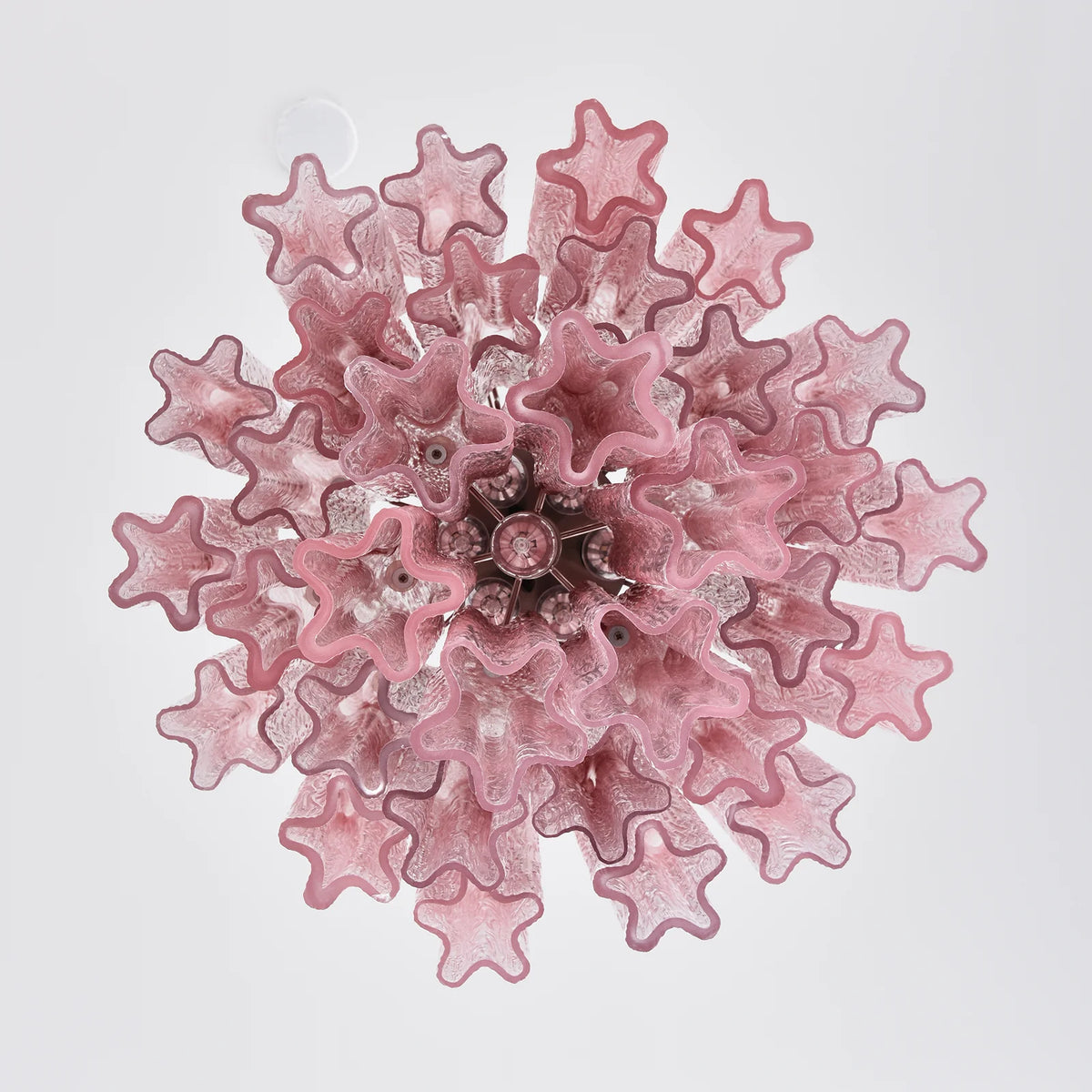 Cerise Pink Ombré Fluted Glass Chandelier