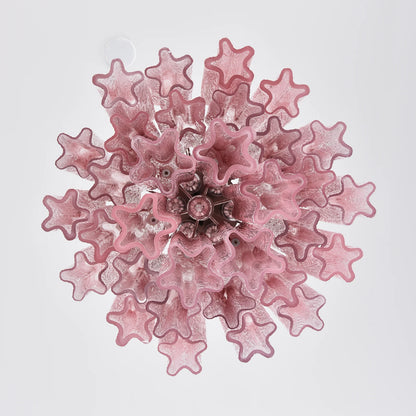 Cerise Pink Ombré Fluted Glass Chandelier