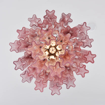 Gradient Red Murano Glass Tube Chandelier - Nuvé