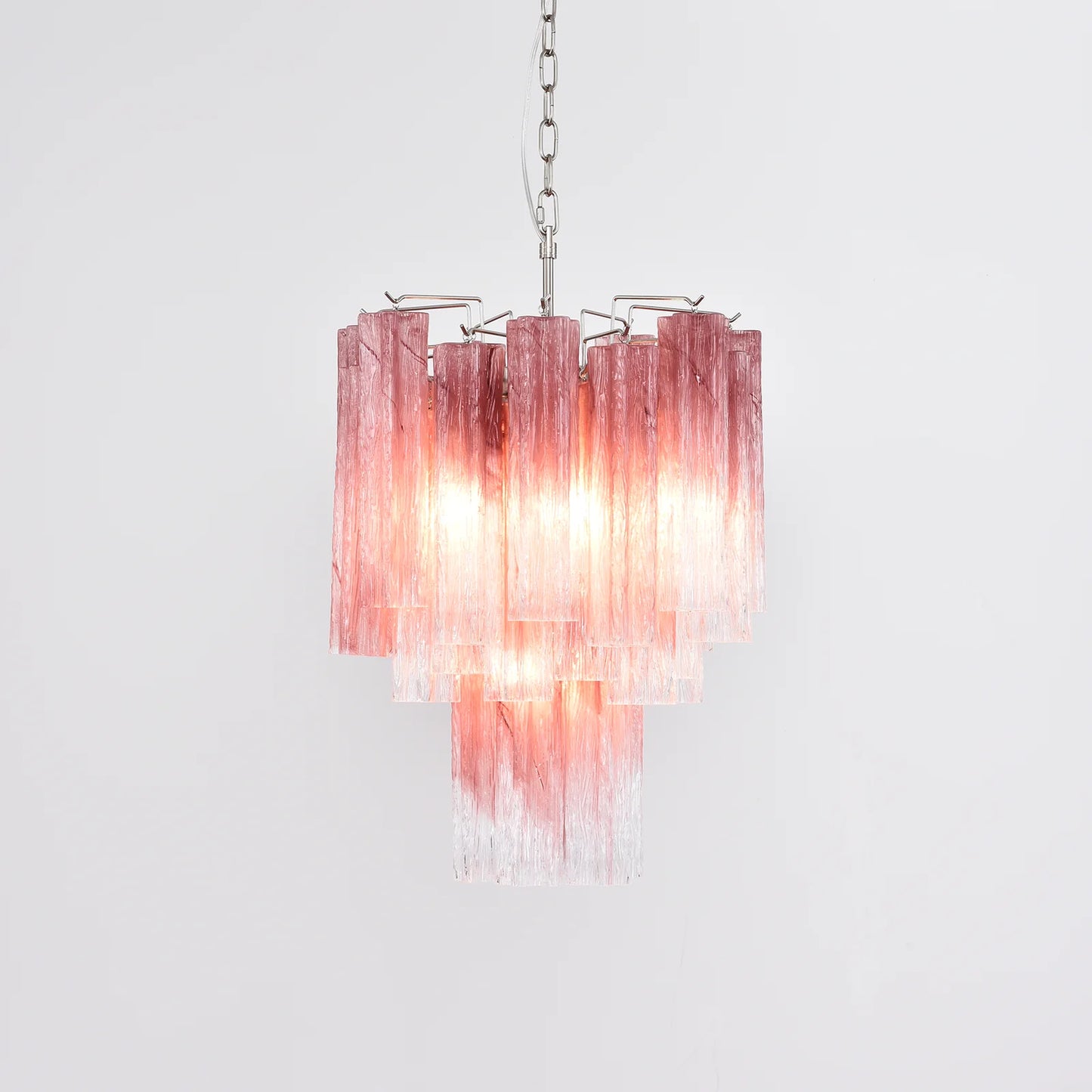 Gradient Red Murano Glass Tube Chandelier - Nuvé