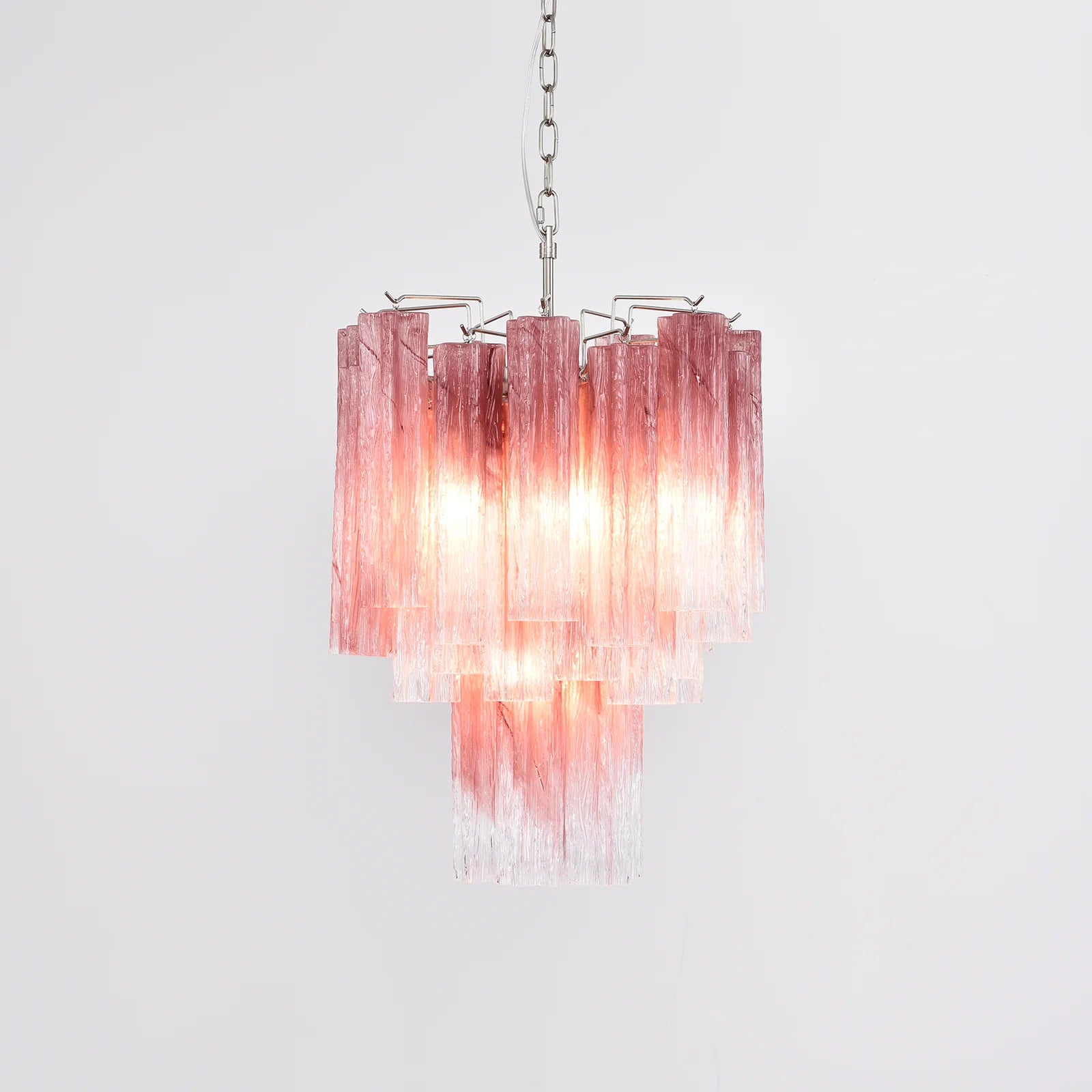 Gradient Red Murano Glass Tube Chandelier - Nuvé