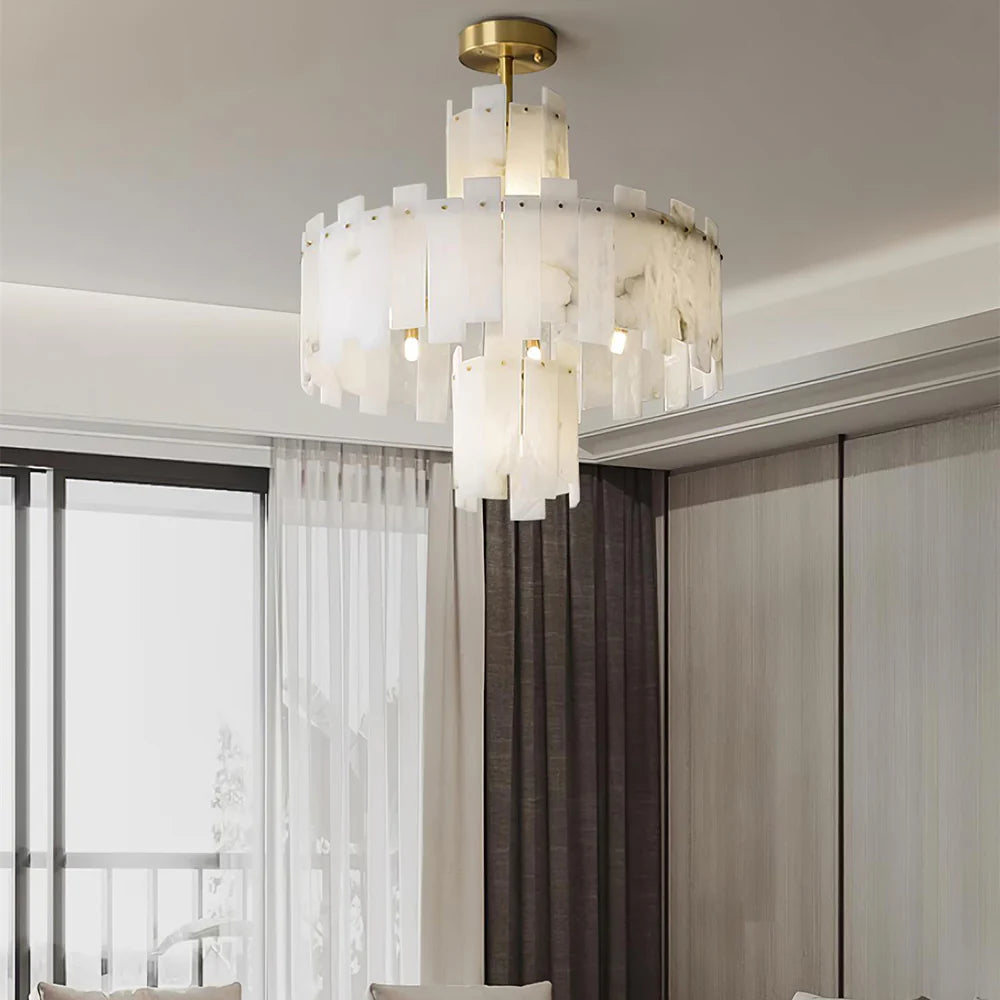 Regina White Alabaster Chandelier - Nuvé