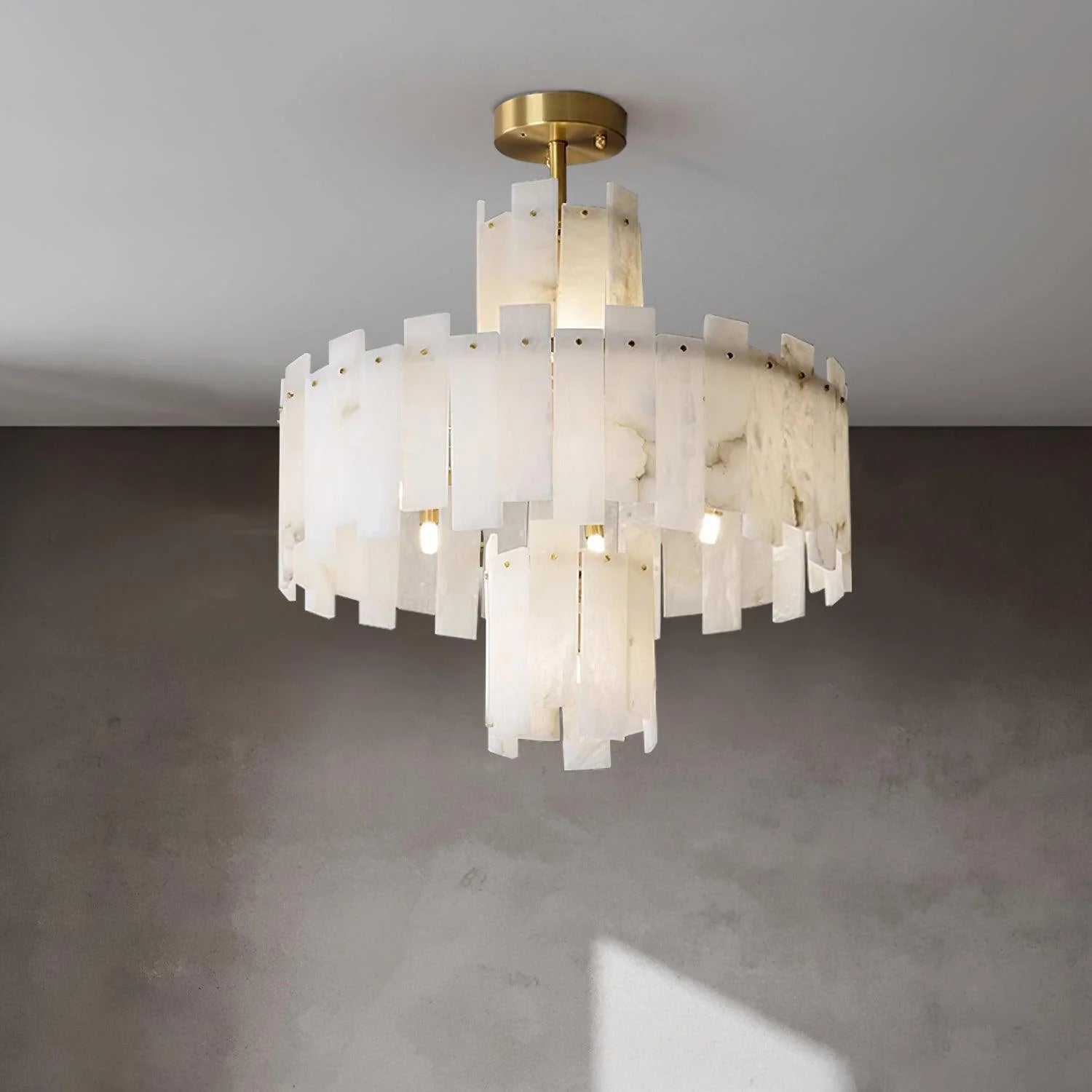 Regina White Alabaster Chandelier - Nuvé