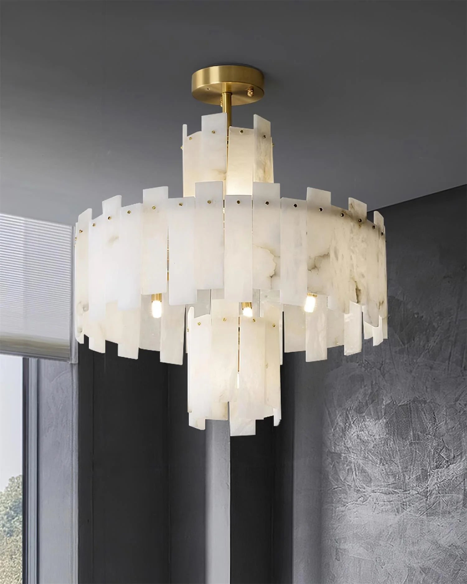 Regina White Alabaster Chandelier - Nuvé