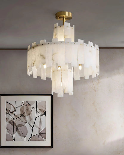 Regina White Alabaster Chandelier - Nuvé