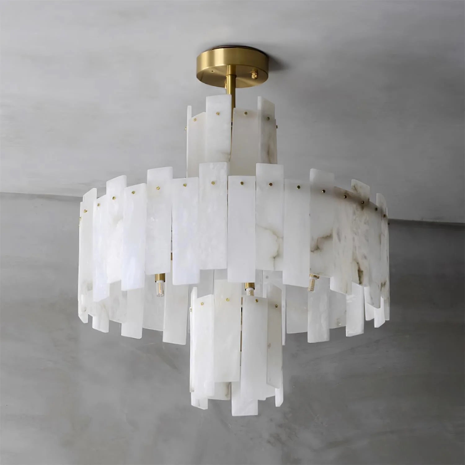 Regina White Alabaster Chandelier - Nuvé