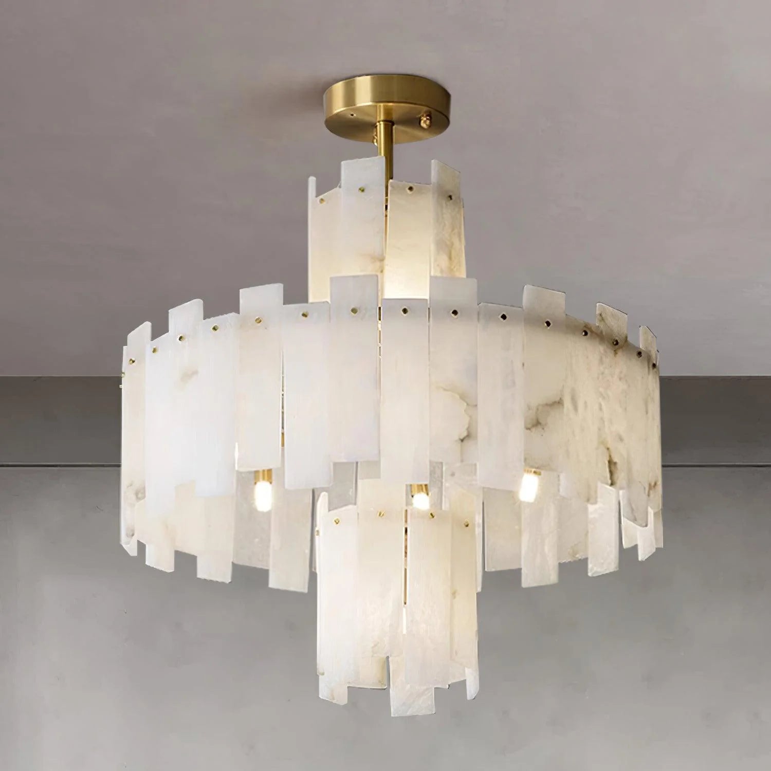 Regina White Alabaster Chandelier - Nuvé