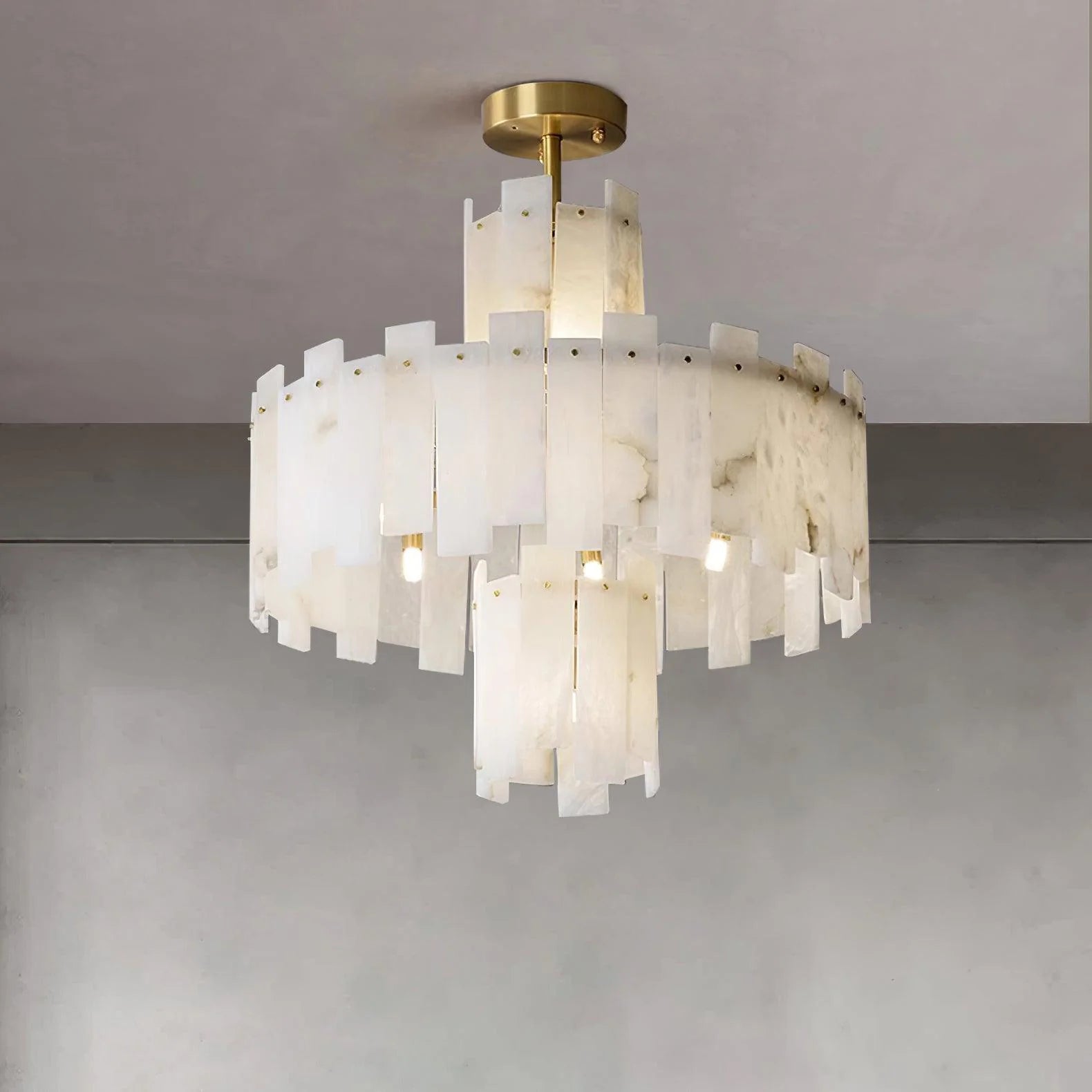 Regina White Alabaster Chandelier - Nuvé