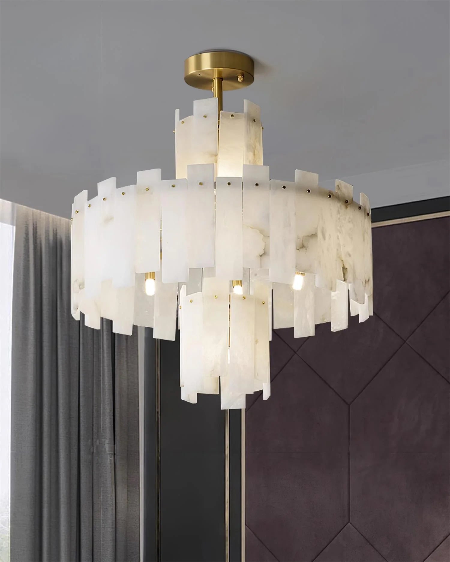 Regina White Alabaster Chandelier - Nuvé