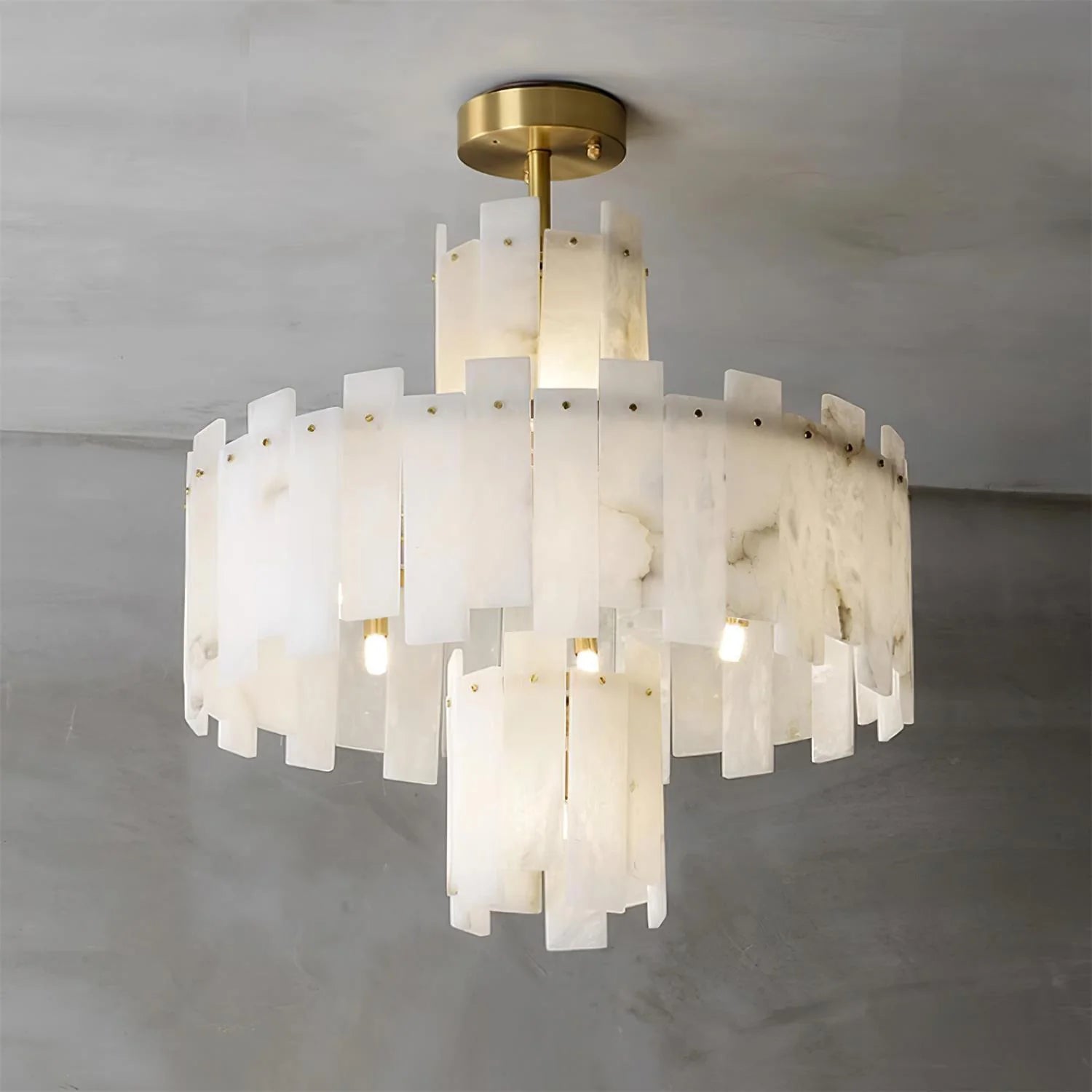 Regina White Alabaster Chandelier - Nuvé
