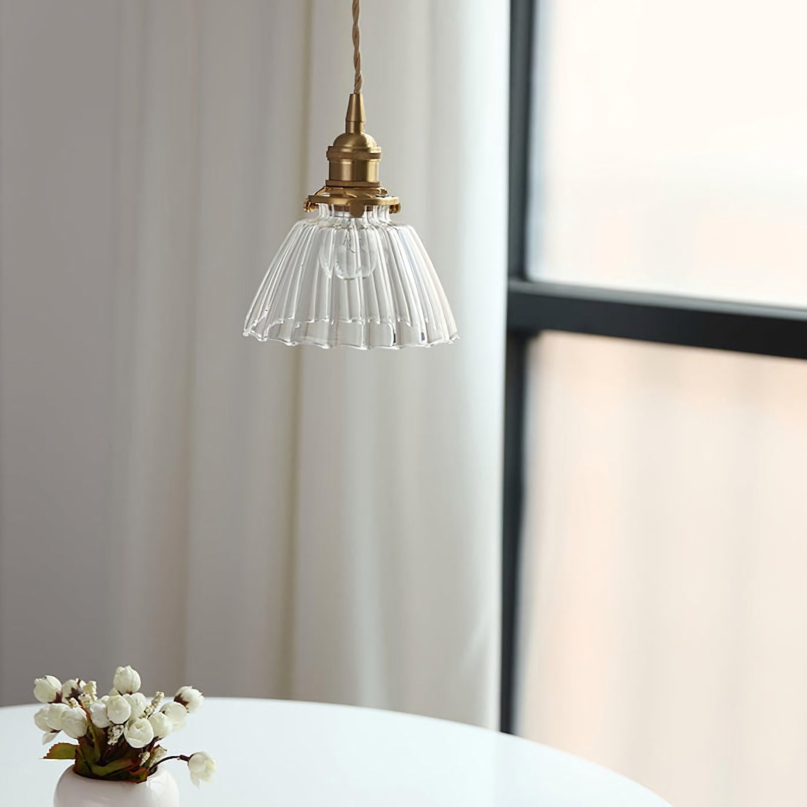 Retro Ribbed Glass Pendant Light - Nuvé
