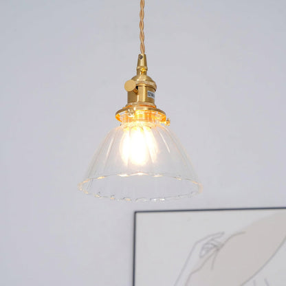 Retro Ribbed Glass Pendant Light - Nuvé