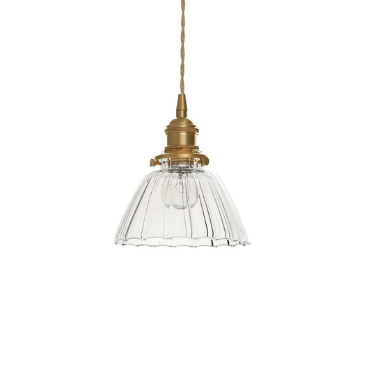 Retro Ribbed Glass Pendant Light - Nuvé