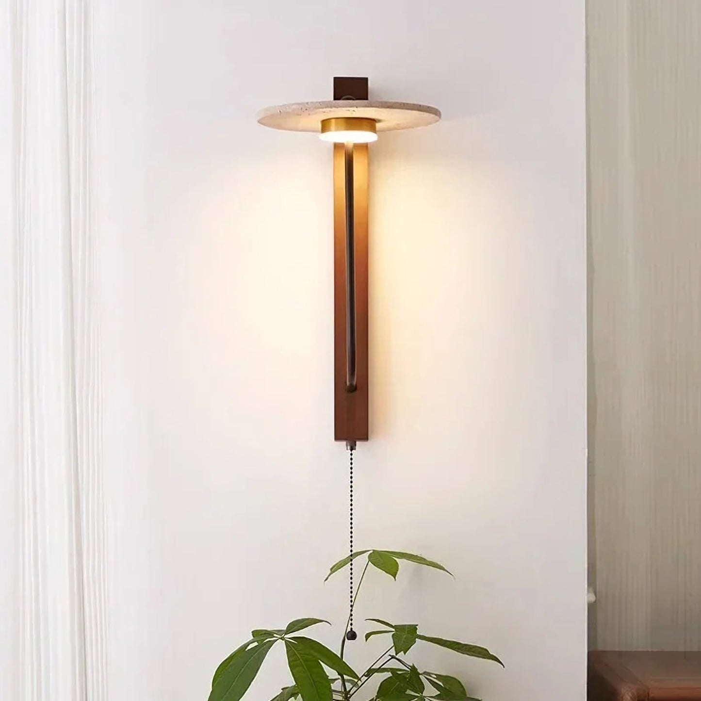 French Yellow Travertine Wall Lamp - Nuvé
