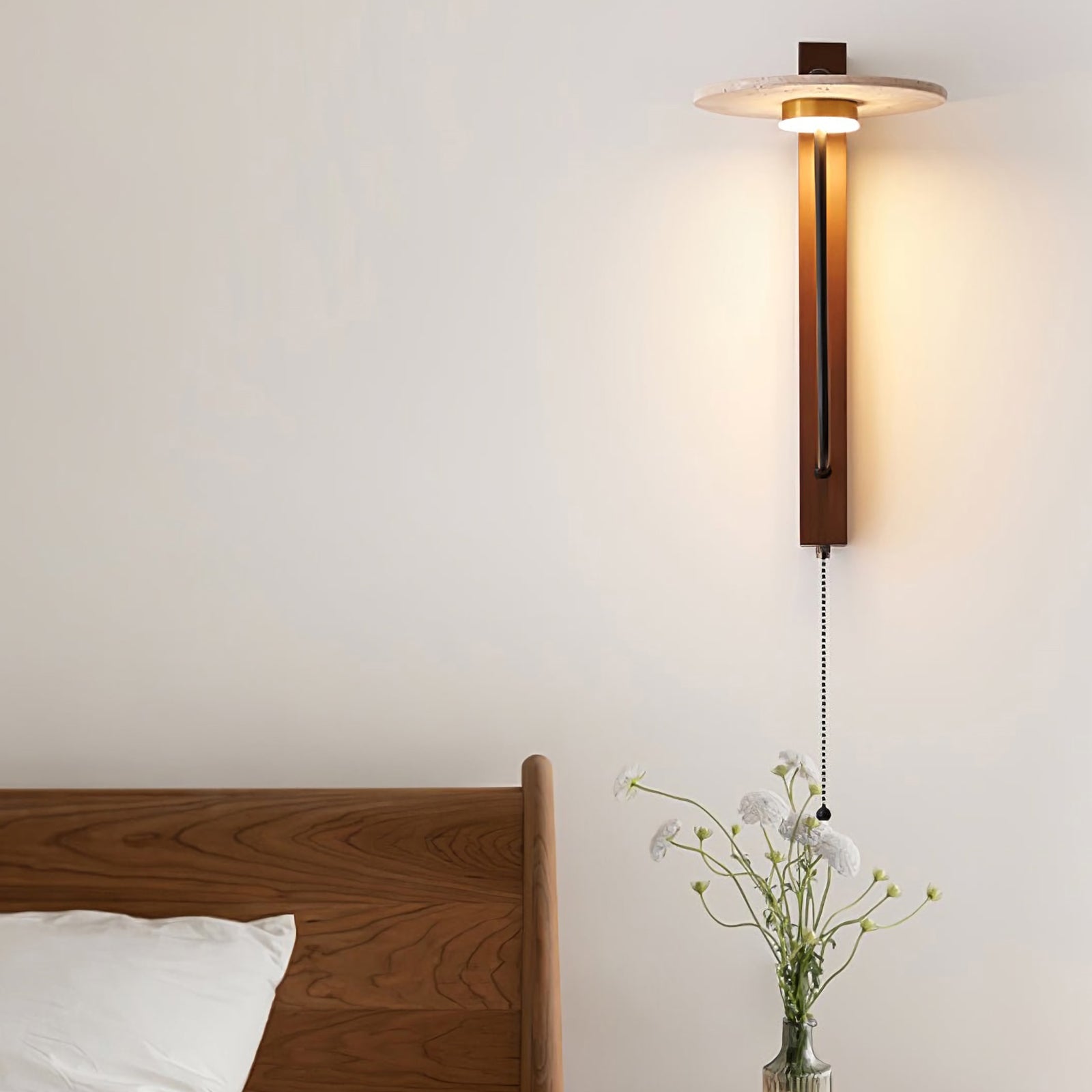 French Yellow Travertine Wall Lamp - Nuvé