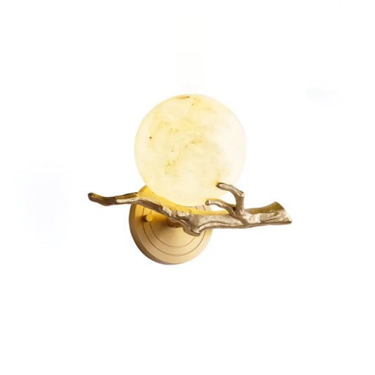 Retro Twigs Round Alabaster Wall Lamp - Nuvé