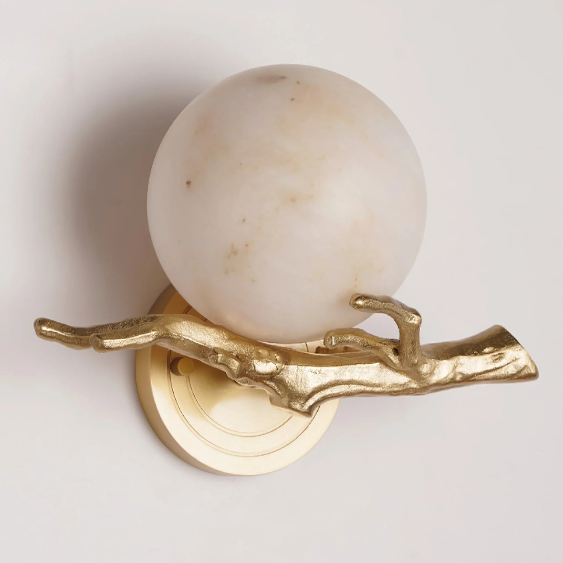Retro Twigs Round Alabaster Wall Lamp - Nuvé