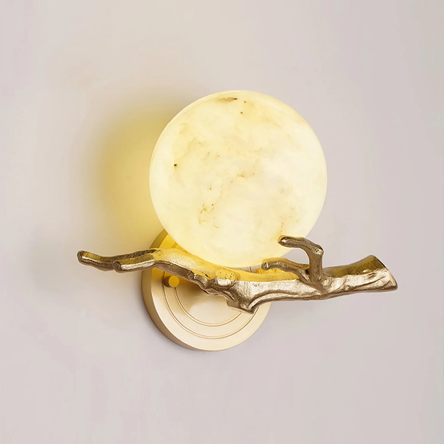 Retro Twigs Round Alabaster Wall Lamp - Nuvé