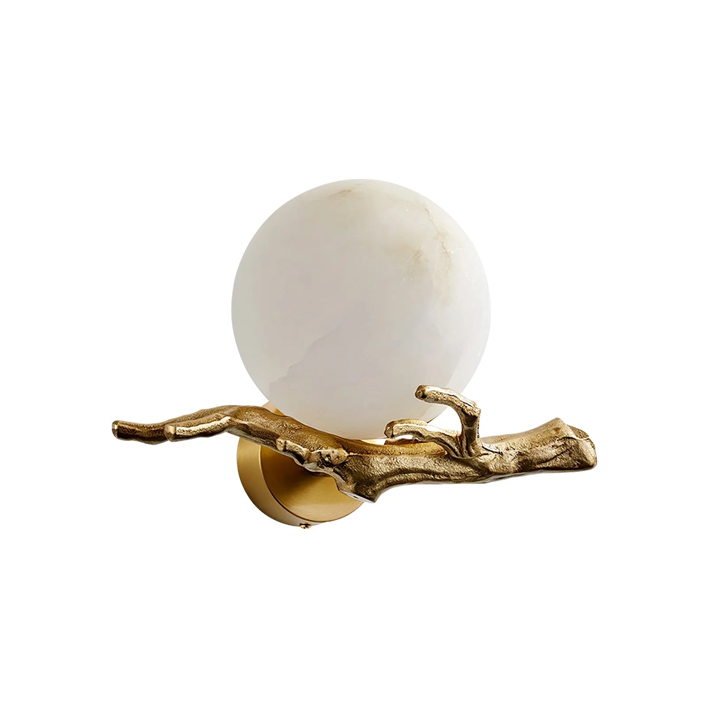 Retro Twigs Round Alabaster Wall Lamp - Nuvé