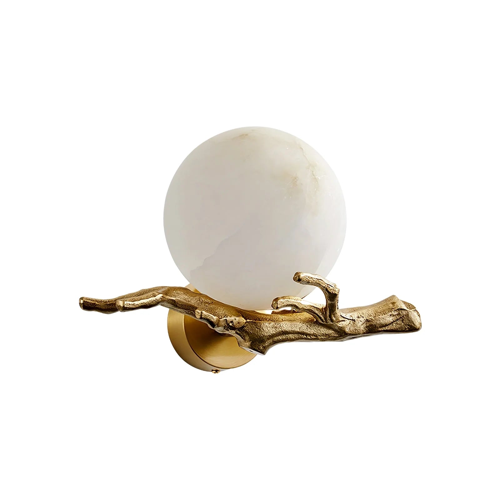 Retro Twigs Round Alabaster Wall Lamp - Nuvé