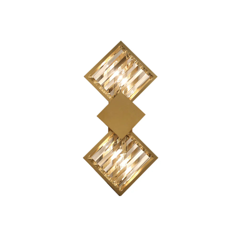 Rhombus Gold Crystal Wall Light - Nuvé