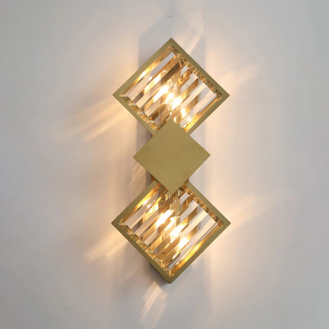 Rhombus Gold Crystal Wall Light - Nuvé