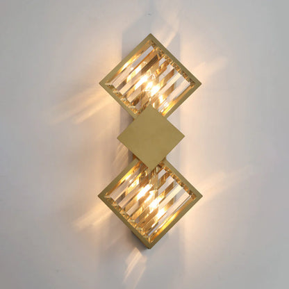 Rhombus Gold Crystal Wall Light - Nuvé