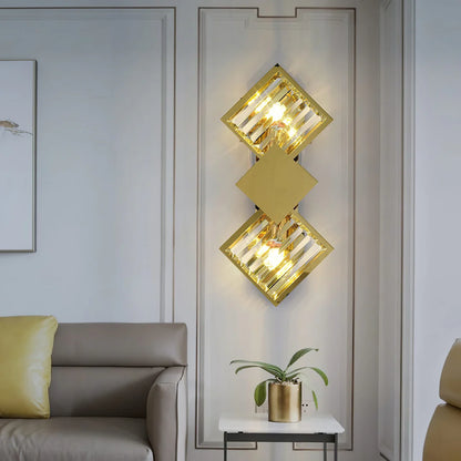 Rhombus Gold Crystal Wall Light - Nuvé
