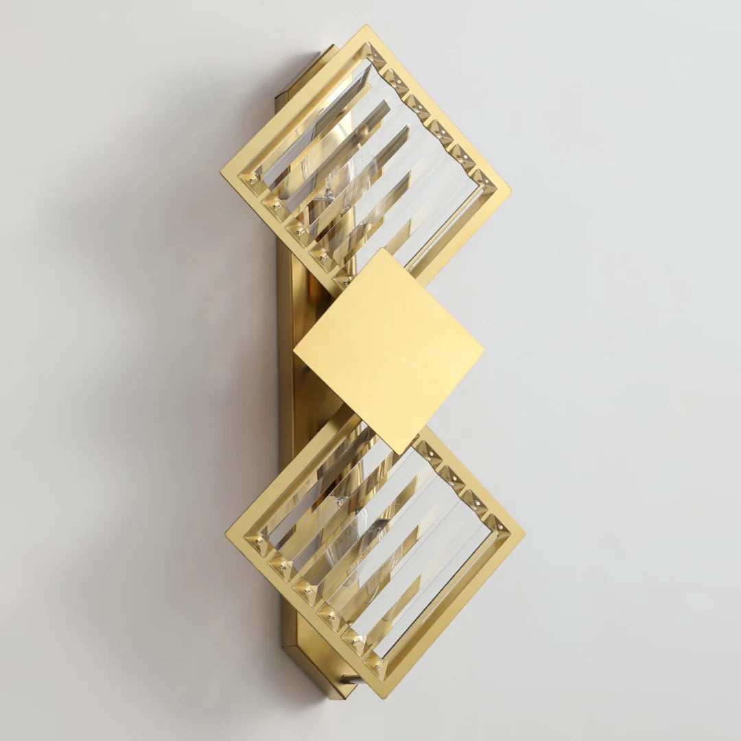 Rhombus Gold Crystal Wall Light - Nuvé