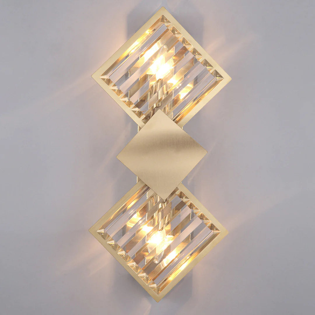 Rhombus Gold Crystal Wall Light - Nuvé