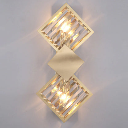 Rhombus Gold Crystal Wall Light - Nuvé