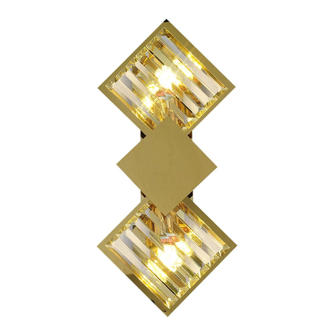 Rhombus Gold Crystal Wall Light - Nuvé