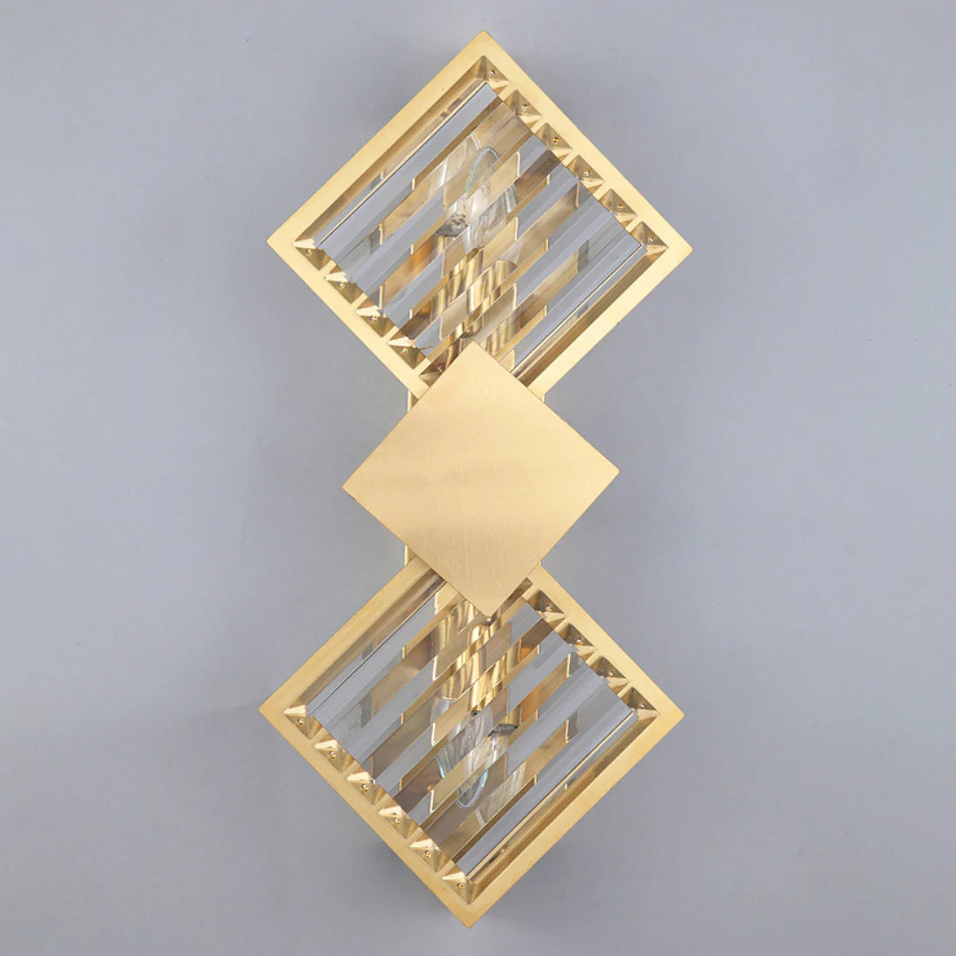 Rhombus Gold Crystal Wall Light - Nuvé