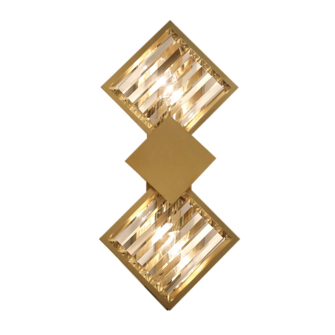 Rhombus Gold Crystal Wall Light - Nuvé