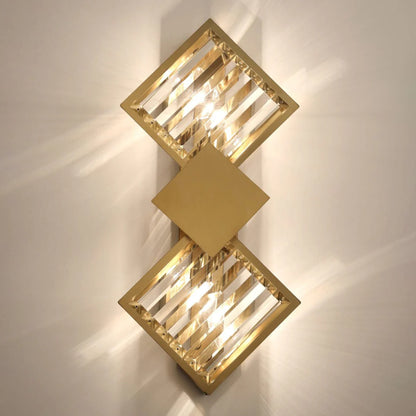 Rhombus Gold Crystal Wall Light - Nuvé
