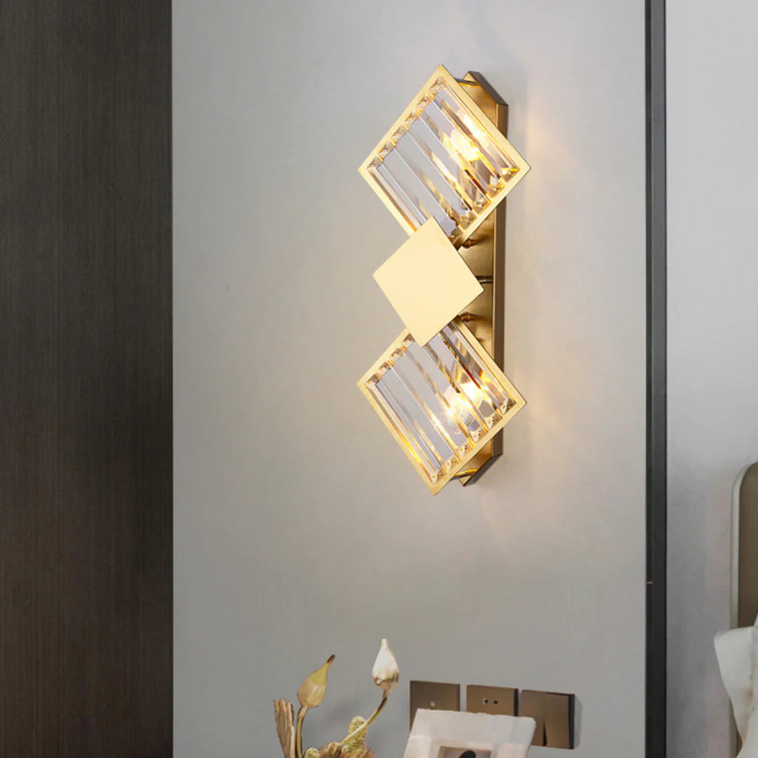 Rhombus Gold Crystal Wall Light - Nuvé