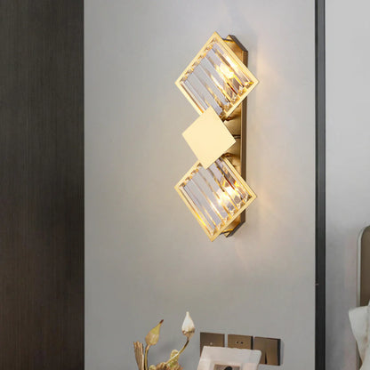 Rhombus Gold Crystal Wall Light - Nuvé