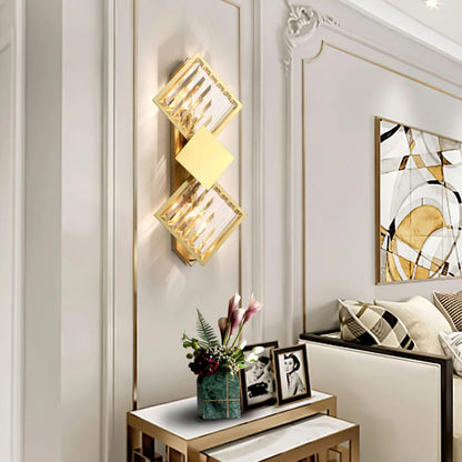 Rhombus Gold Crystal Wall Light - Nuvé