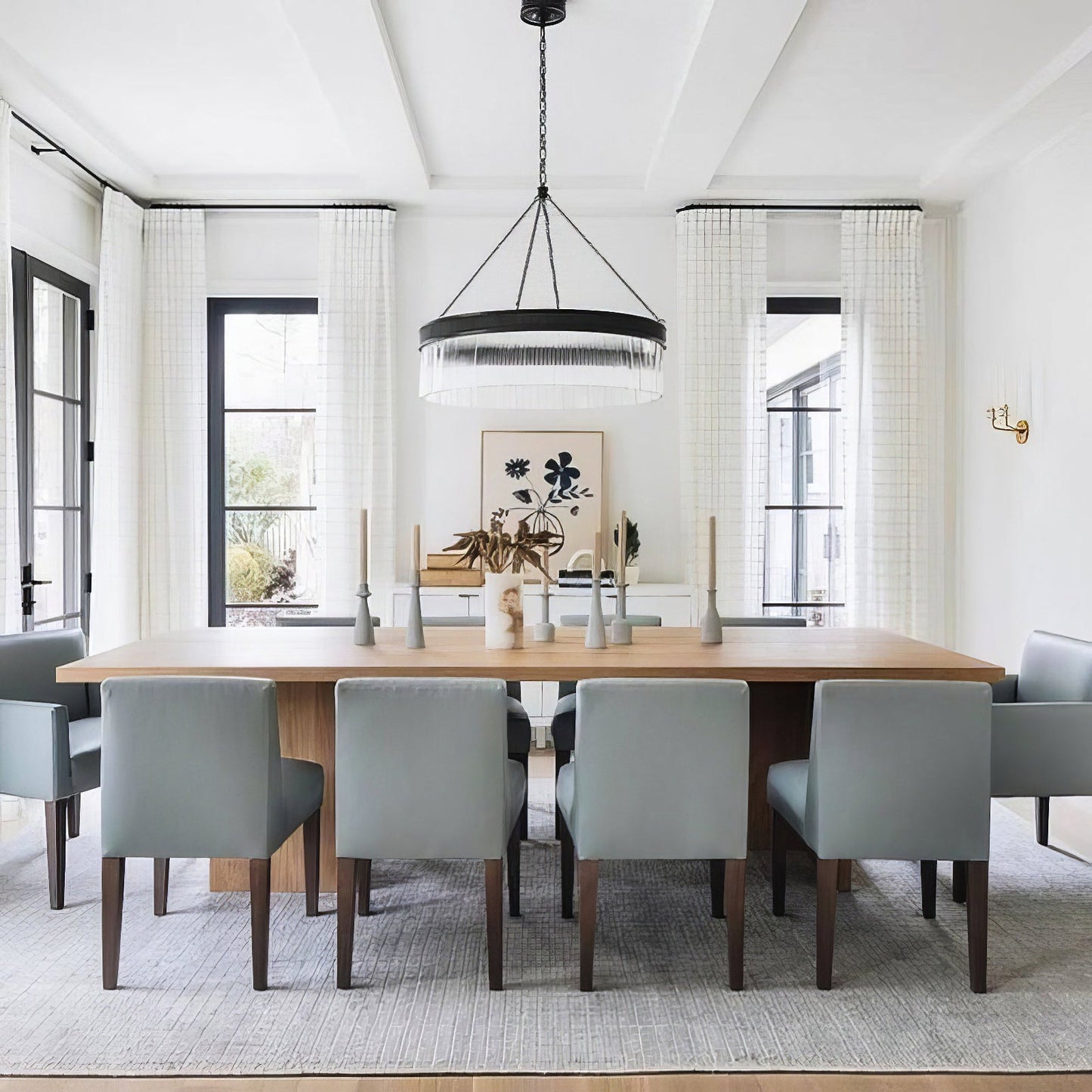 Ribbed Glass Ring Chandelier - Nuvé