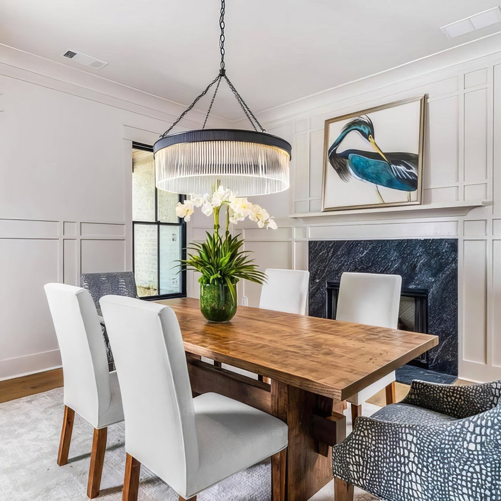 Ribbed Glass Ring Chandelier - Nuvé
