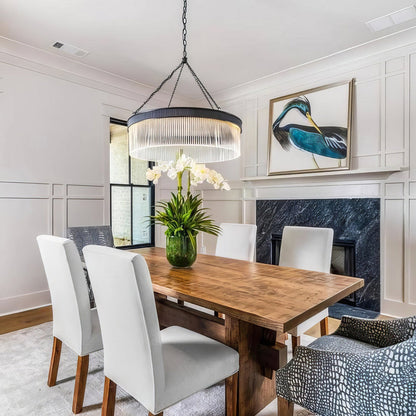 Ribbed Glass Ring Chandelier - Nuvé