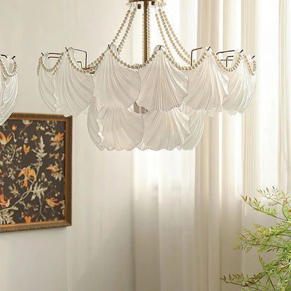Ribbed Glass Shell Pendant Chandelier - Nuvé