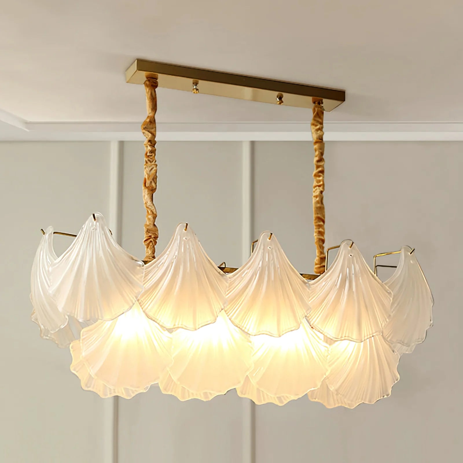 Ribbed Glass Shell Pendant Chandelier - Nuvé