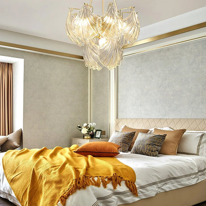 Ribbed Glass Shell Pendant Chandelier - Nuvé