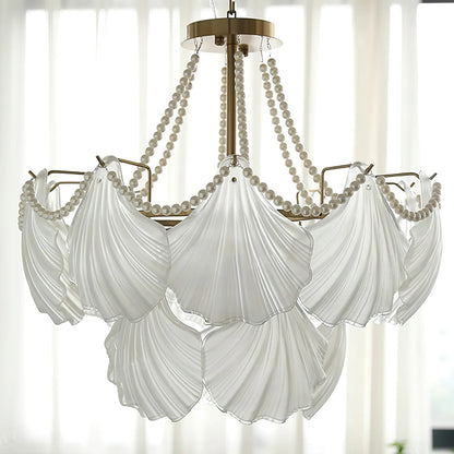 Ribbed Glass Shell Pendant Chandelier - Nuvé