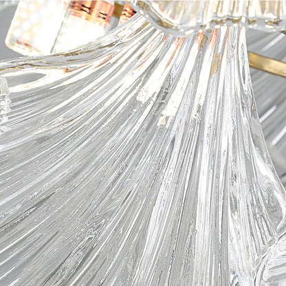 Ribbed Glass Shell Pendant Chandelier - Nuvé